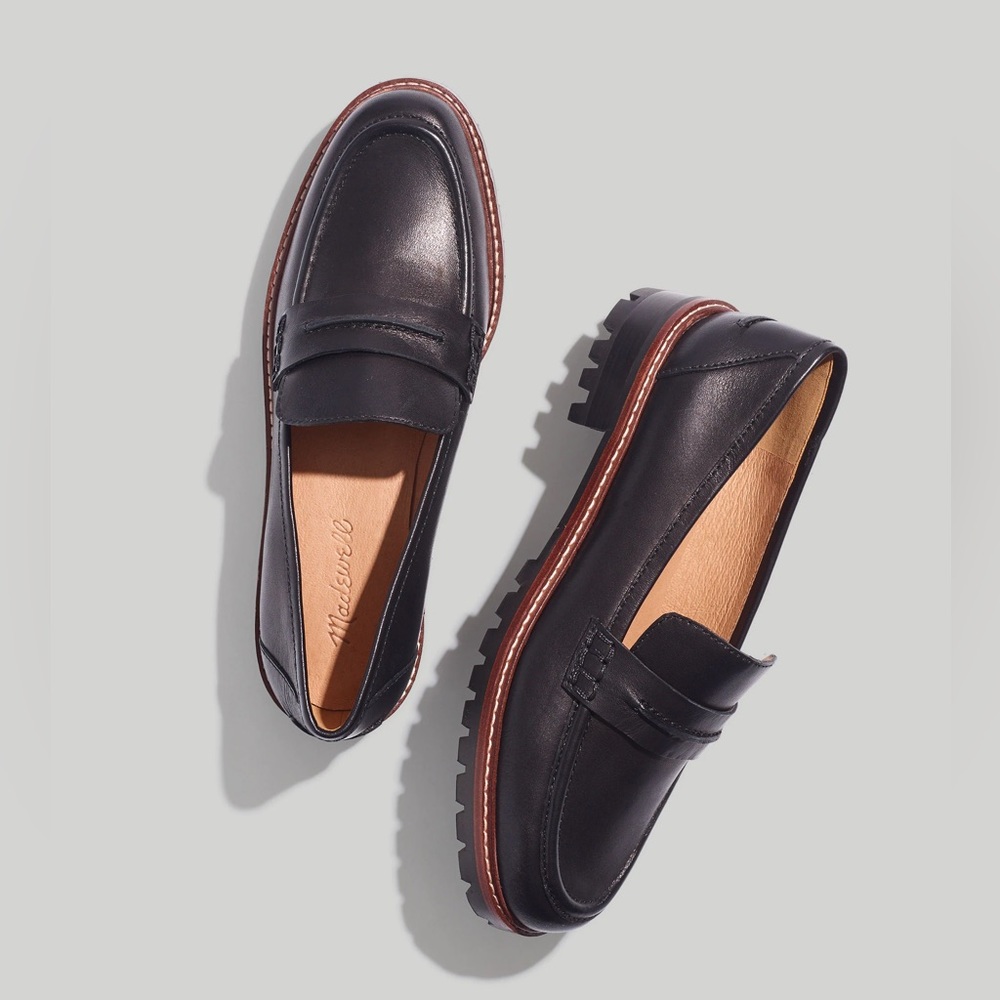 Madewell The Corinne Lugsole Loafer in True Black, size 8.5